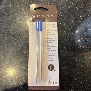 Cross Medium Tip Ball Pen Refill Pack of 2 Compatible Cross Ball Pen Blue 8511-2
